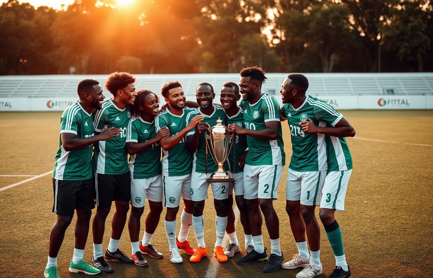 DevKics players celebrating with a trophy